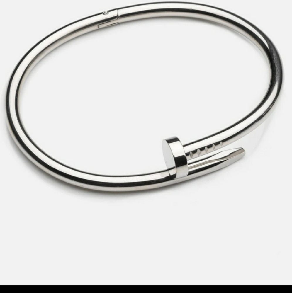 Silver Nail Cuff Bracelet